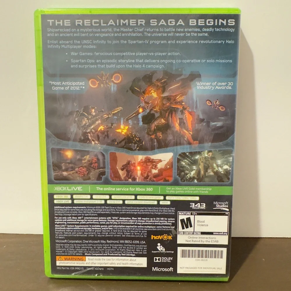 Halo 4 Xbox 360 Video Game 2-Disc Set 343 Industries Master Chief Reclaimer Saga
